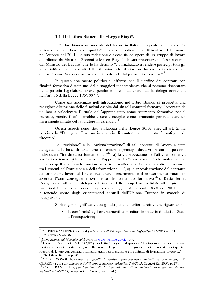 Anteprima della tesi: Il contratto di inserimento ed il CFL nel decreto legislativo 276/03, Pagina 4