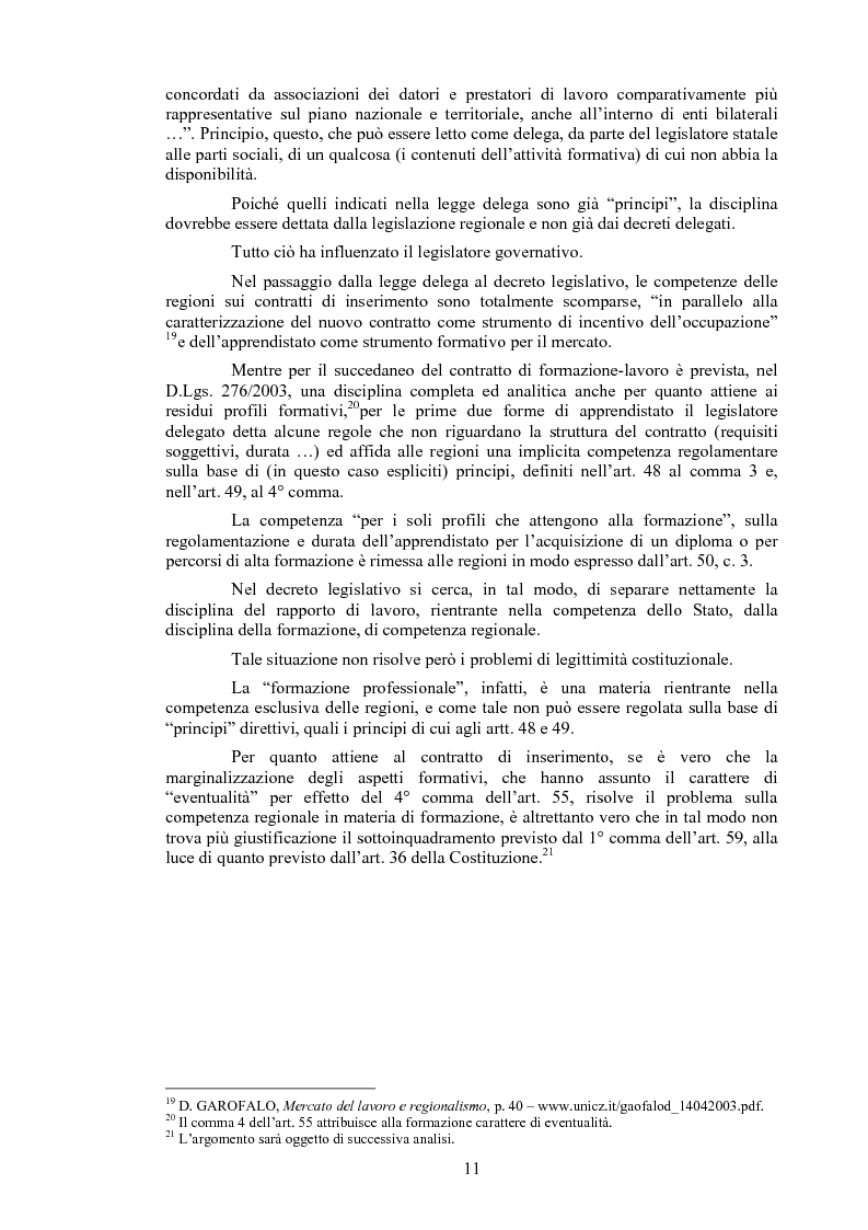 Anteprima della tesi: Il contratto di inserimento ed il CFL nel decreto legislativo 276/03, Pagina 8