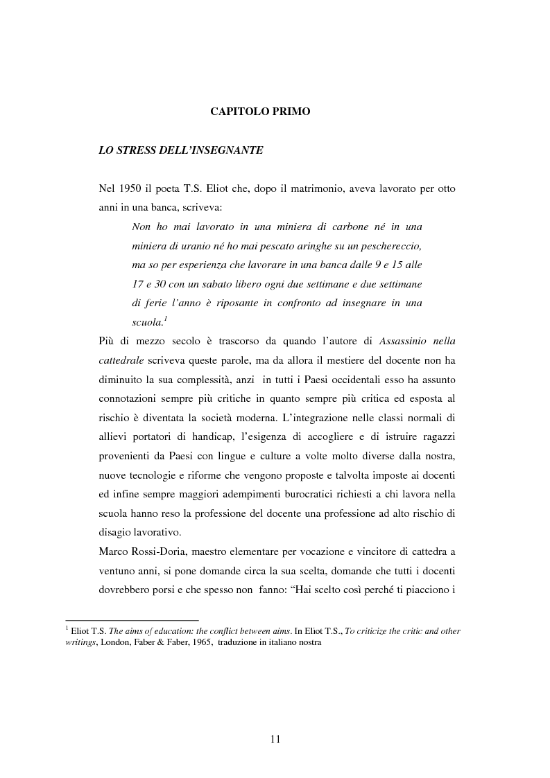 Anteprima della tesi: Mal di scuola: la sindrome del burn out negli insegnanti di scuola media, Pagina 6