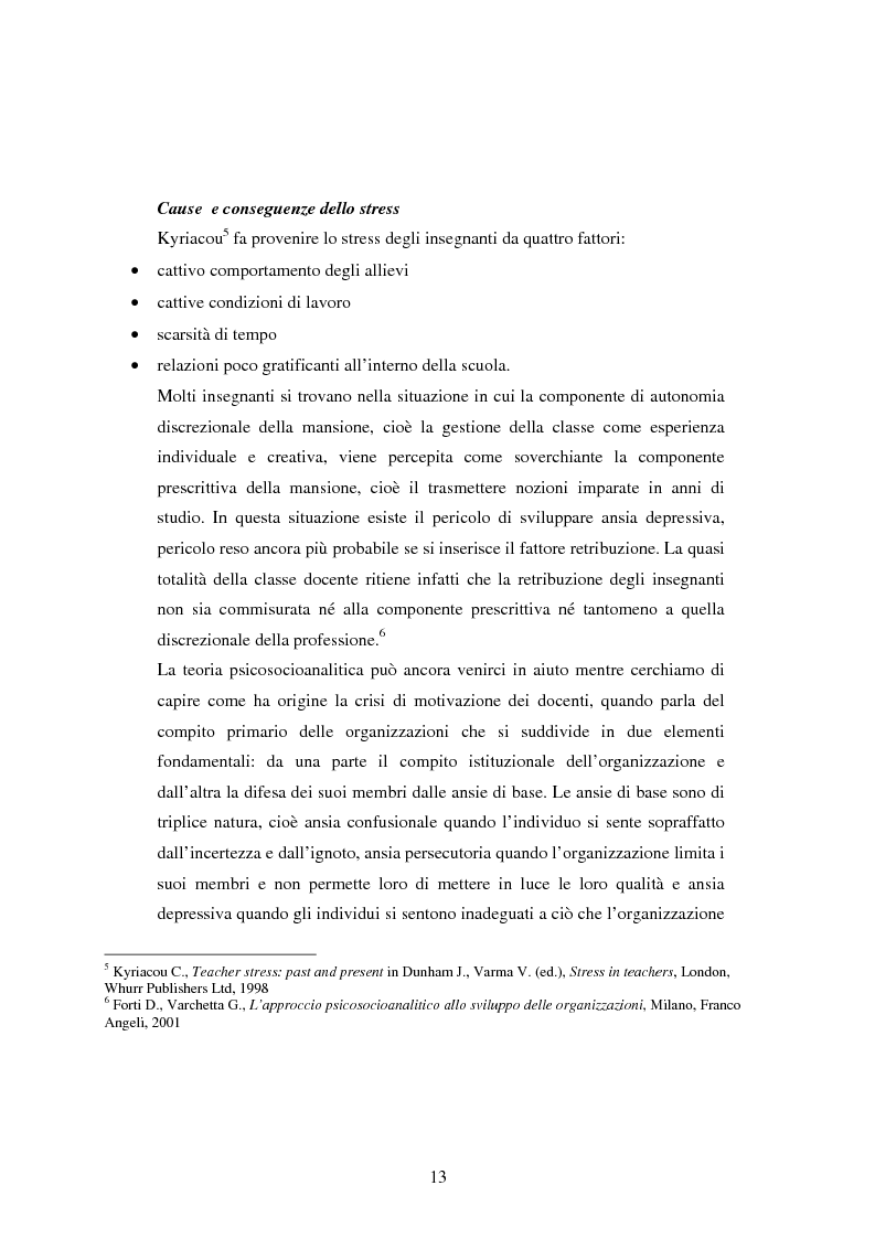 Anteprima della tesi: Mal di scuola: la sindrome del burn out negli insegnanti di scuola media, Pagina 8
