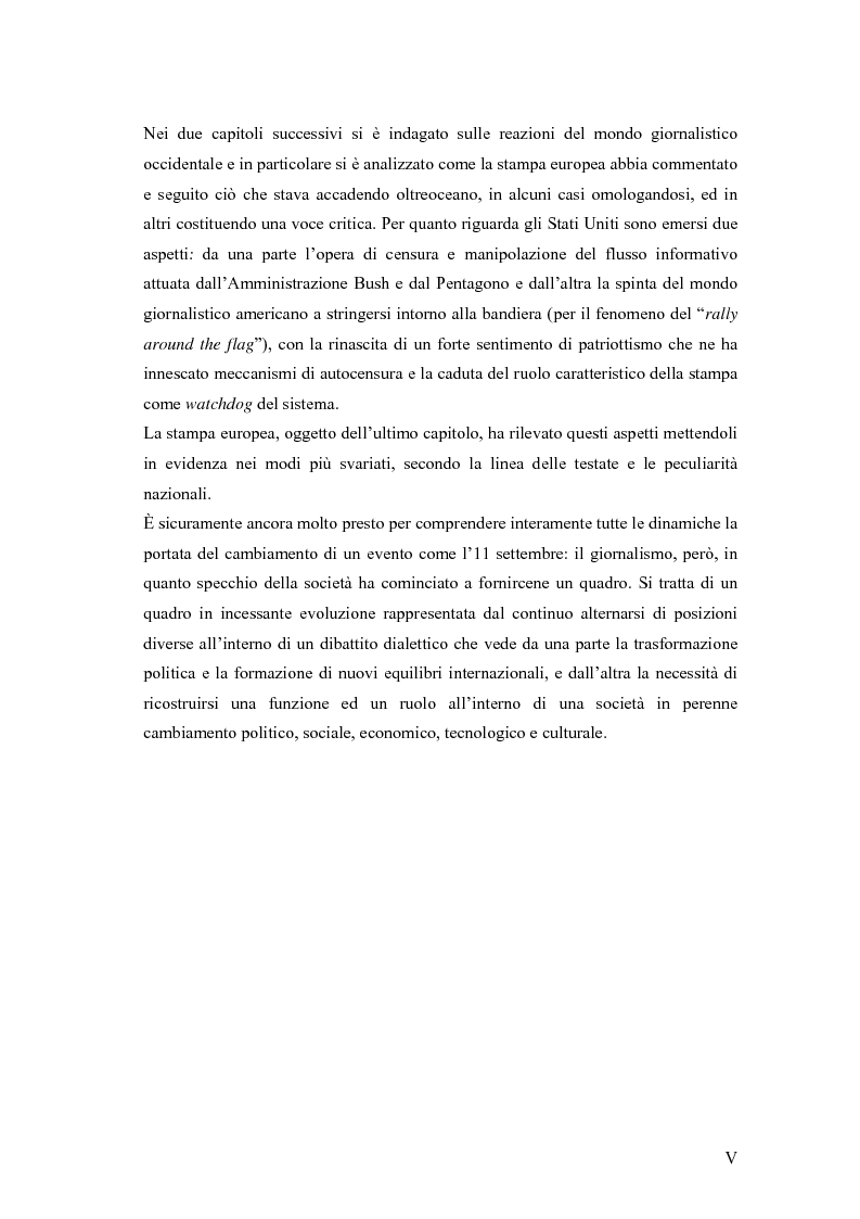 Anteprima della tesi: Il dibattito sull'informazione nella stampa internazionale dopo l'11 settembre 2001, Pagina 3