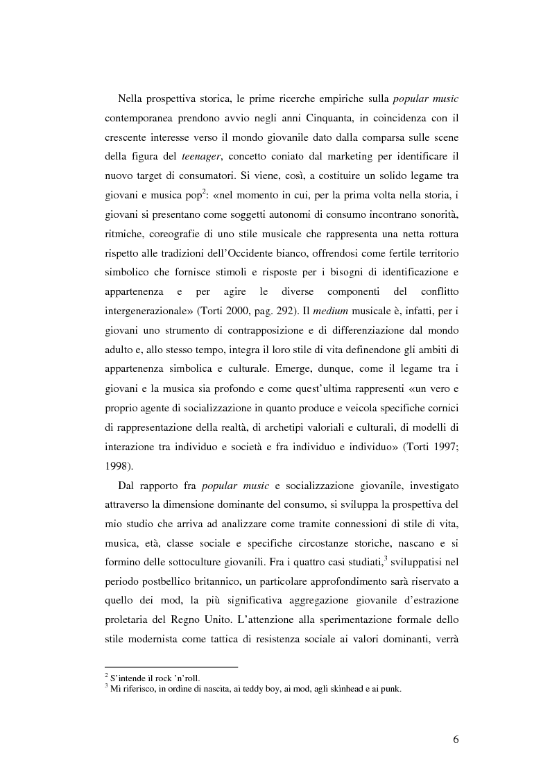 Anteprima della tesi: Stile di vita, musica e sottoculture giovanili: il caso dei mod., Pagina 2