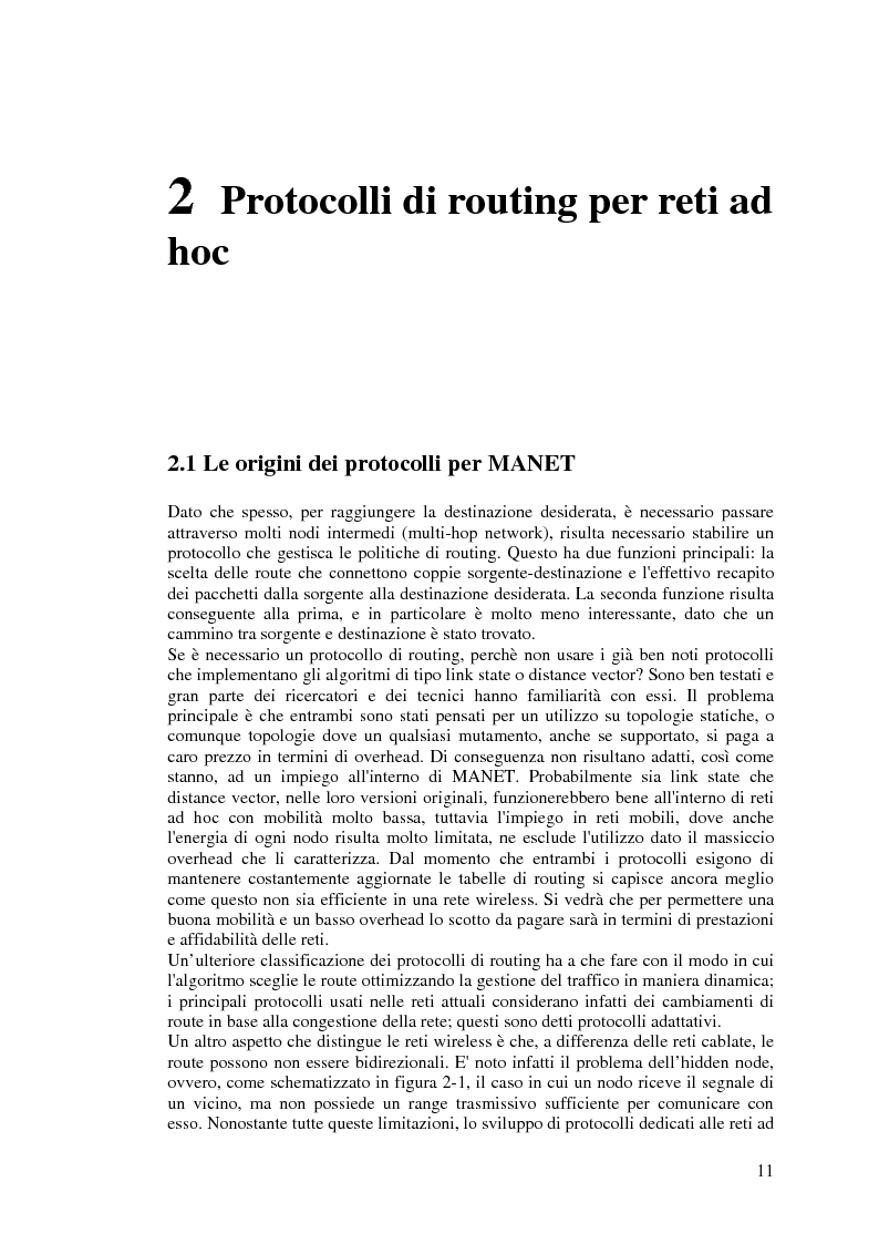 Anteprima della tesi: Protocolli di Routing per reti Ad Hoc e pervasive computing: un'applicazione all'Health Care, Pagina 10