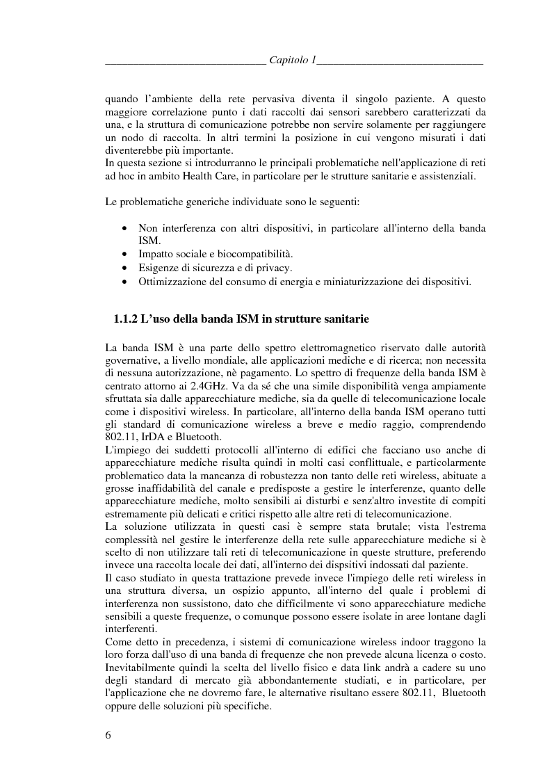 Anteprima della tesi: Protocolli di Routing per reti Ad Hoc e pervasive computing: un'applicazione all'Health Care, Pagina 5