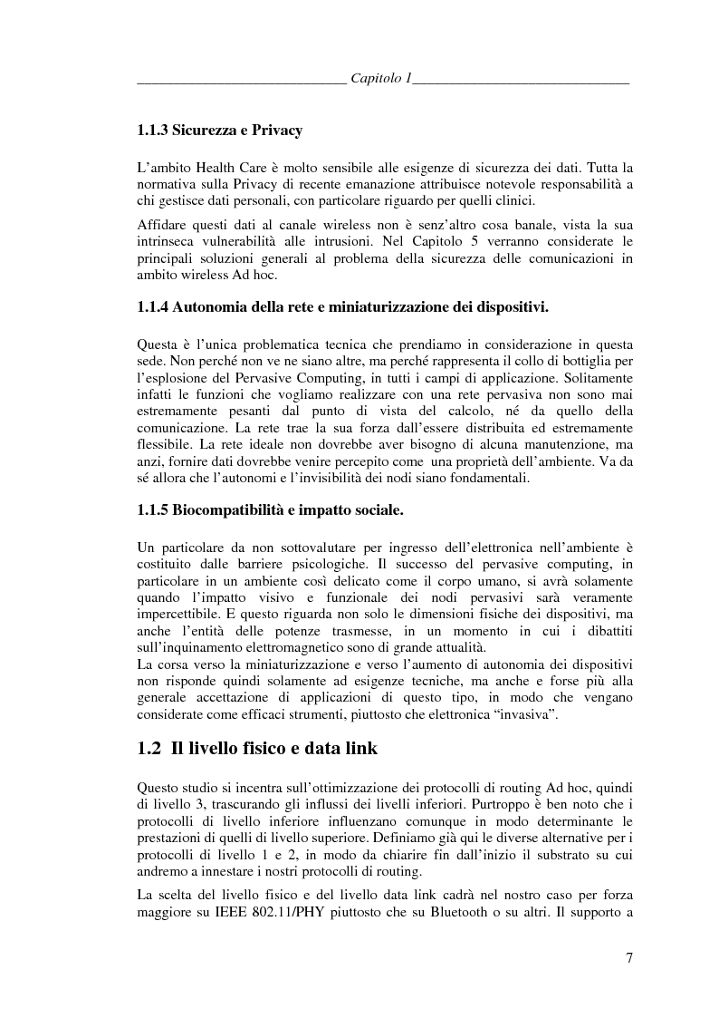 Anteprima della tesi: Protocolli di Routing per reti Ad Hoc e pervasive computing: un'applicazione all'Health Care, Pagina 6