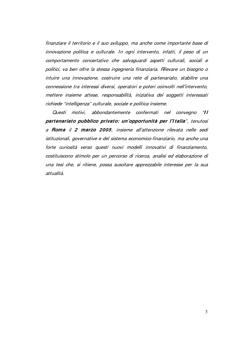 Anteprima della tesi: Il project financing: strumento innovativo per il sistema bancario, Pagina 3