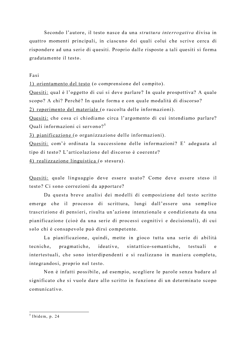 Anteprima della tesi: La produzione scritta: una proposta per la didattica della scrittura creativa nella scuola dell’obbligo, Pagina 4