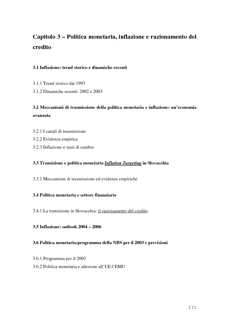 Indice della tesi: La Rep. Slovacca verso l'Unione Europea: analisi del processo di transizione, Pagina 3