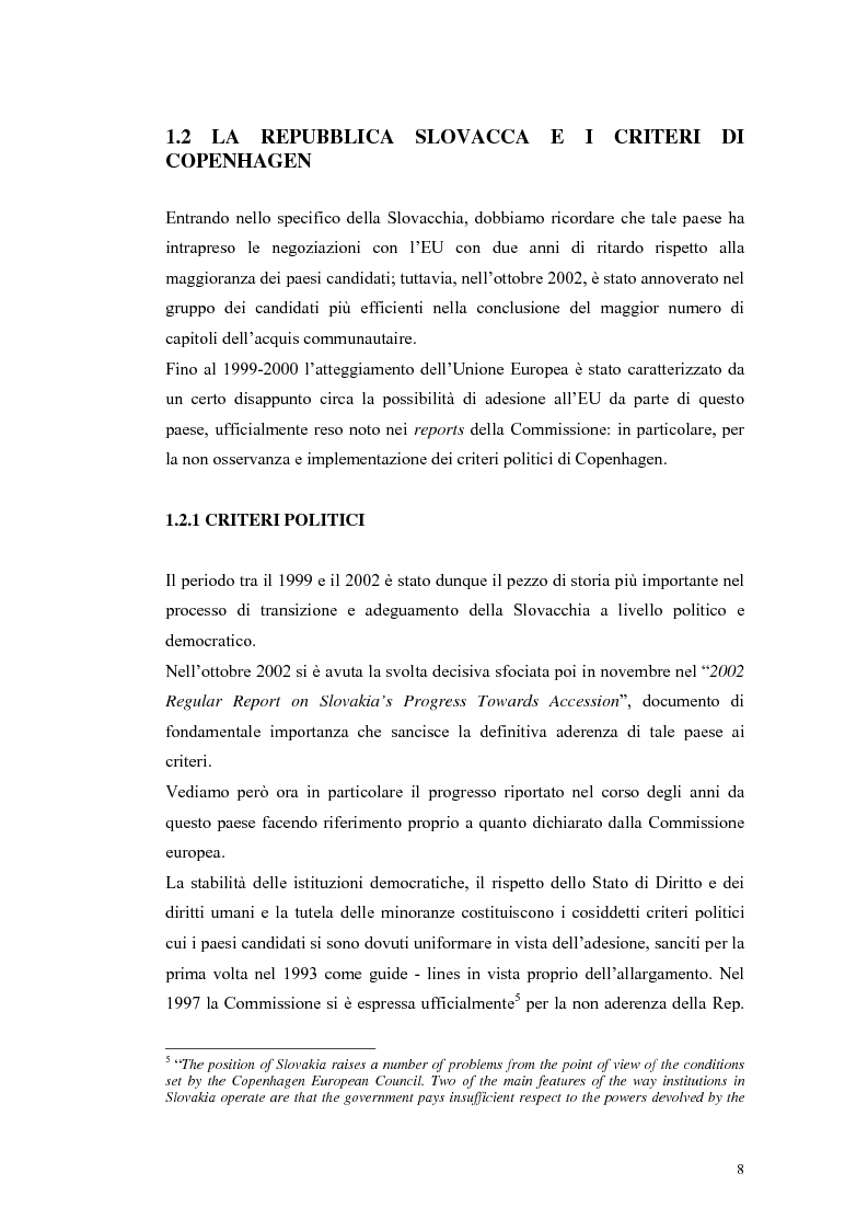 Anteprima della tesi: La Rep. Slovacca verso l'Unione Europea: analisi del processo di transizione, Pagina 12