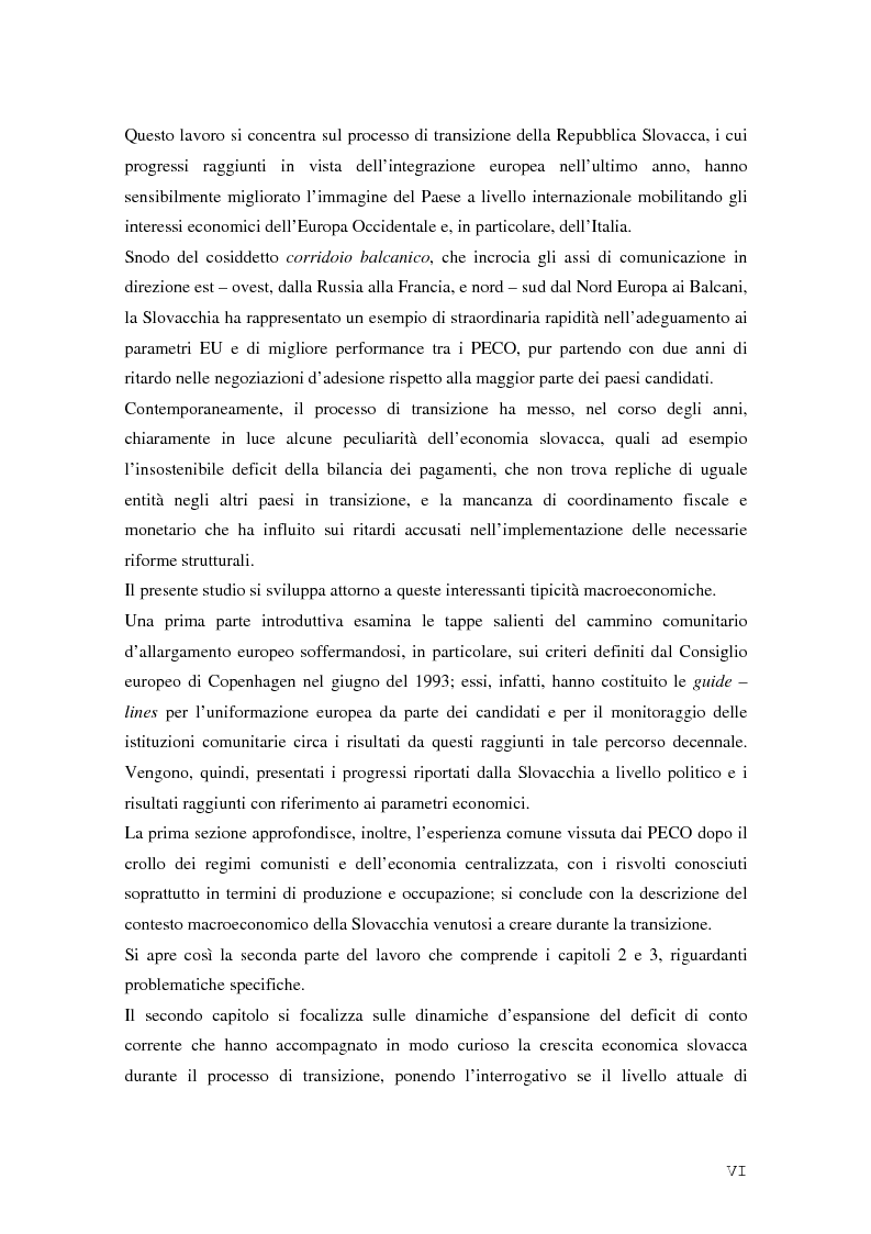 Anteprima della tesi: La Rep. Slovacca verso l'Unione Europea: analisi del processo di transizione, Pagina 2