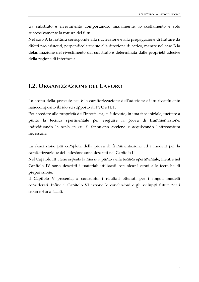 Anteprima della tesi: Studio dell'adesione tra film polimerici e rivestimenti "cerameri"mediante la prova di frammentazione, Pagina 5