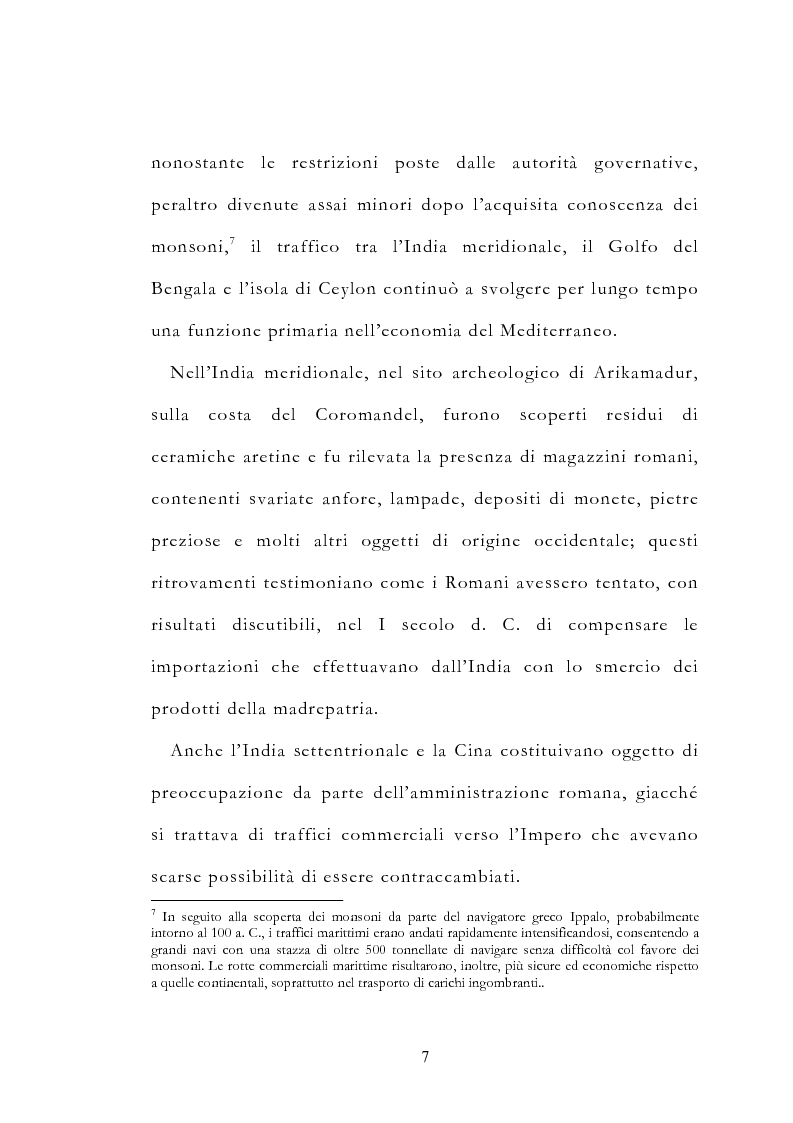 Anteprima della tesi: Le vie delle merci ed i percorsi dell'arte tra l'India e il Meridione d'Italia dall'Antichità al Medioevo. Studio mirato sul gioiello., Pagina 12
