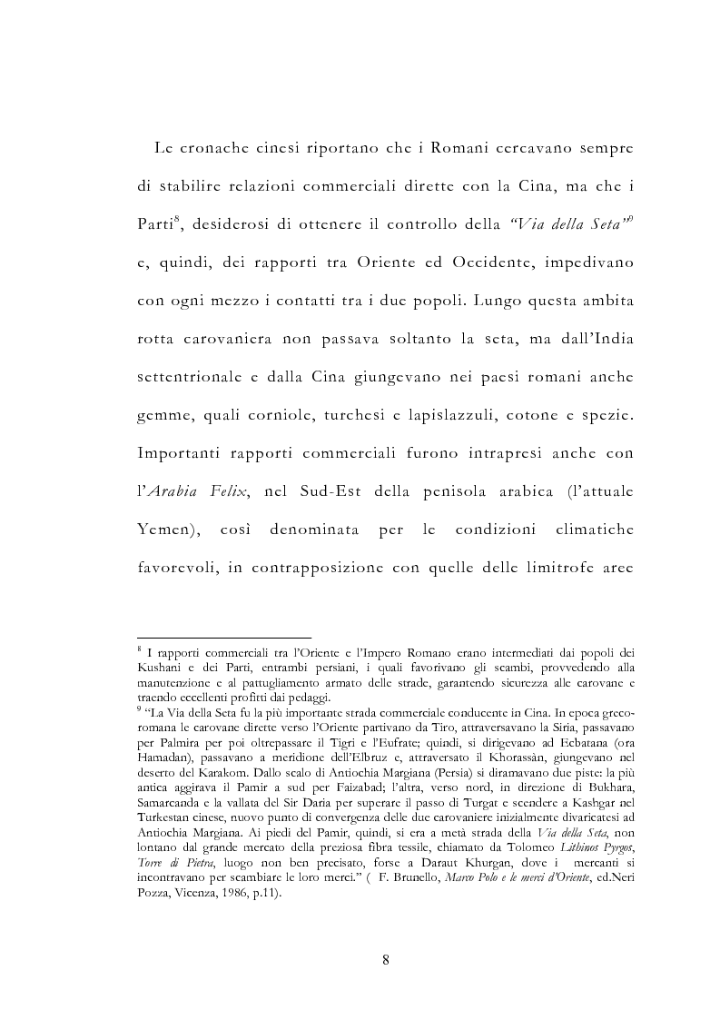 Anteprima della tesi: Le vie delle merci ed i percorsi dell'arte tra l'India e il Meridione d'Italia dall'Antichità al Medioevo. Studio mirato sul gioiello., Pagina 13