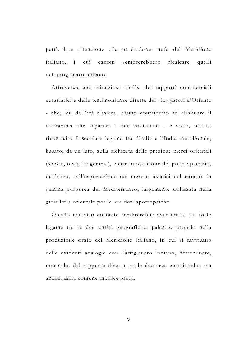 Anteprima della tesi: Le vie delle merci ed i percorsi dell'arte tra l'India e il Meridione d'Italia dall'Antichità al Medioevo. Studio mirato sul gioiello., Pagina 5