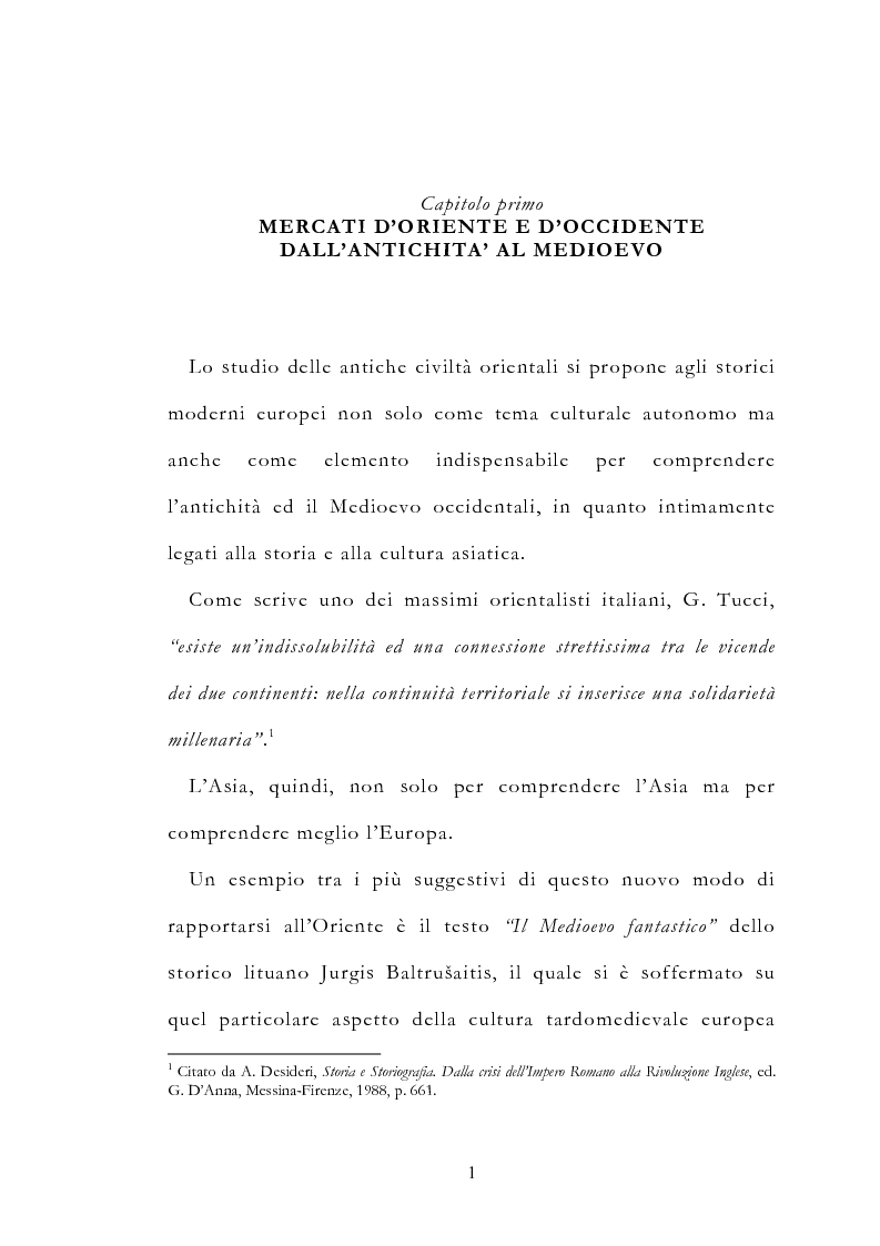 Anteprima della tesi: Le vie delle merci ed i percorsi dell'arte tra l'India e il Meridione d'Italia dall'Antichità al Medioevo. Studio mirato sul gioiello., Pagina 6