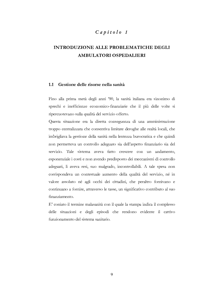 Anteprima della tesi: Modelli dinamici di pianificazione strategica delle risorse negli ambulatori ospedalieri, Pagina 3