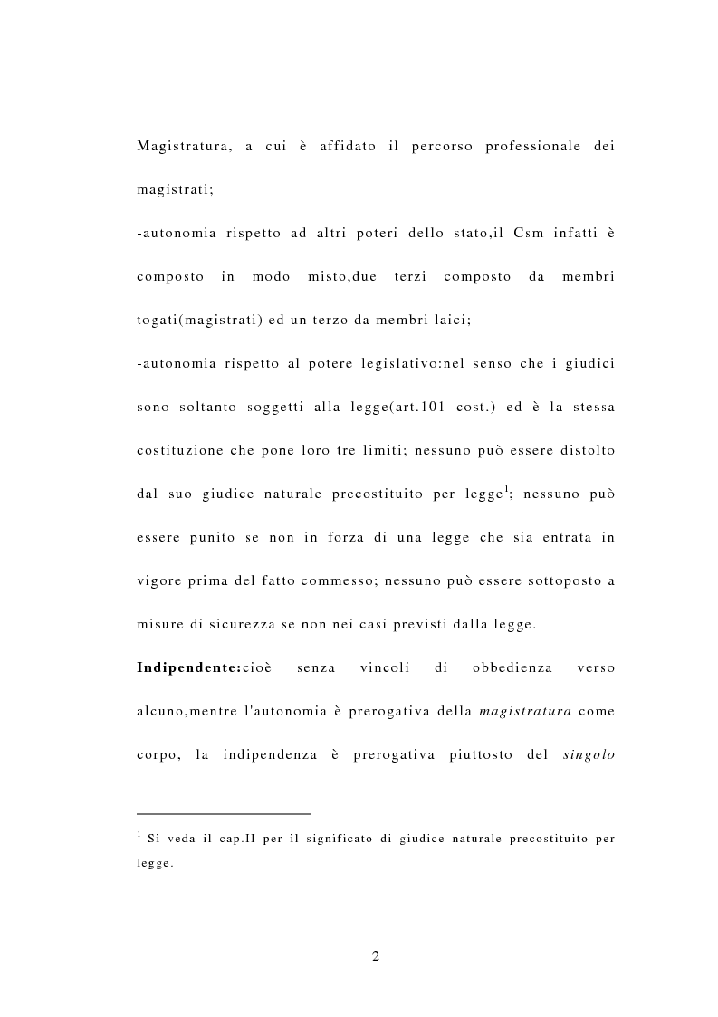 Anteprima della tesi: Indipendenza della magistratura e giudice naturale, Pagina 2