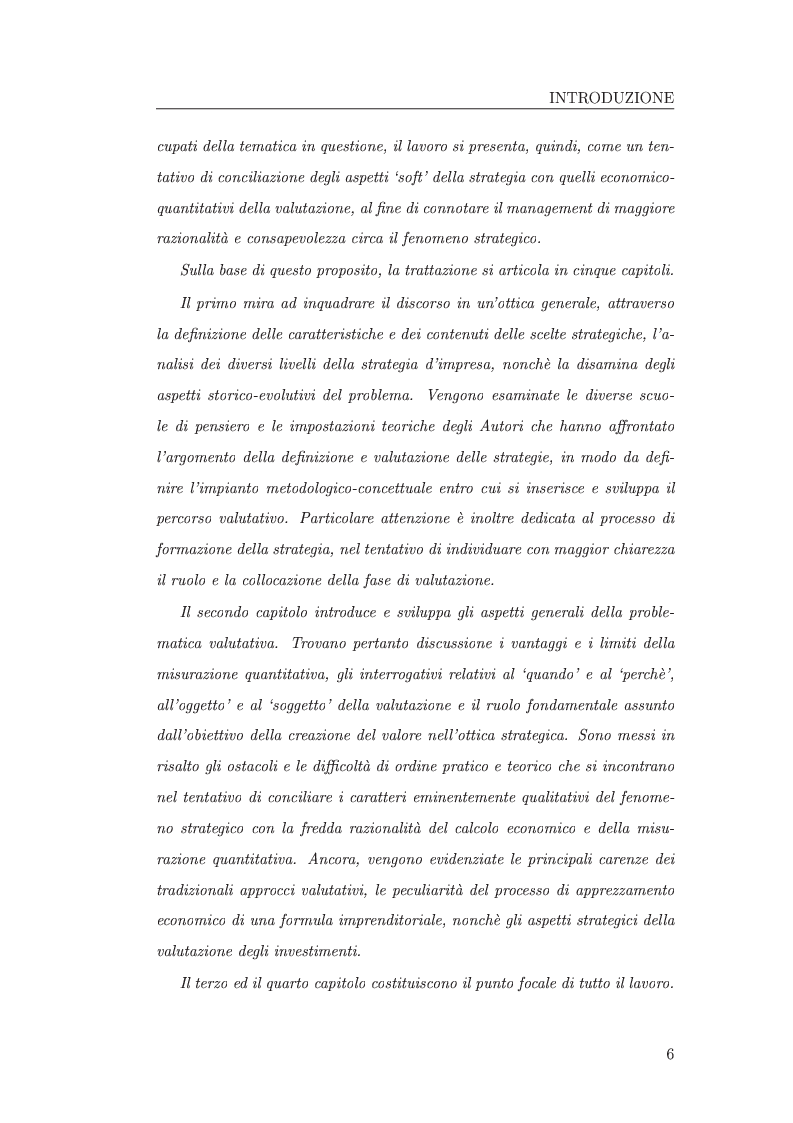 Anteprima della tesi: I metodi di valutazione delle strategie: un'analisi comparata, Pagina 2