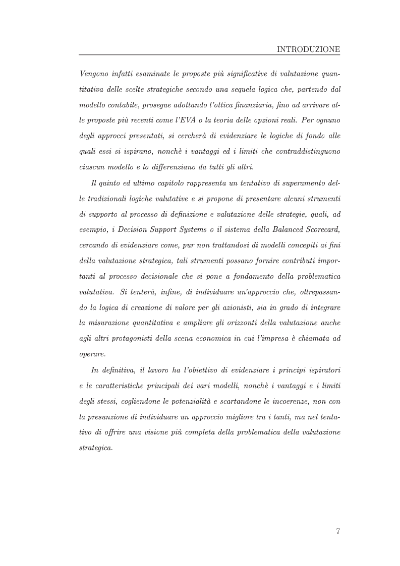 Anteprima della tesi: I metodi di valutazione delle strategie: un'analisi comparata, Pagina 3