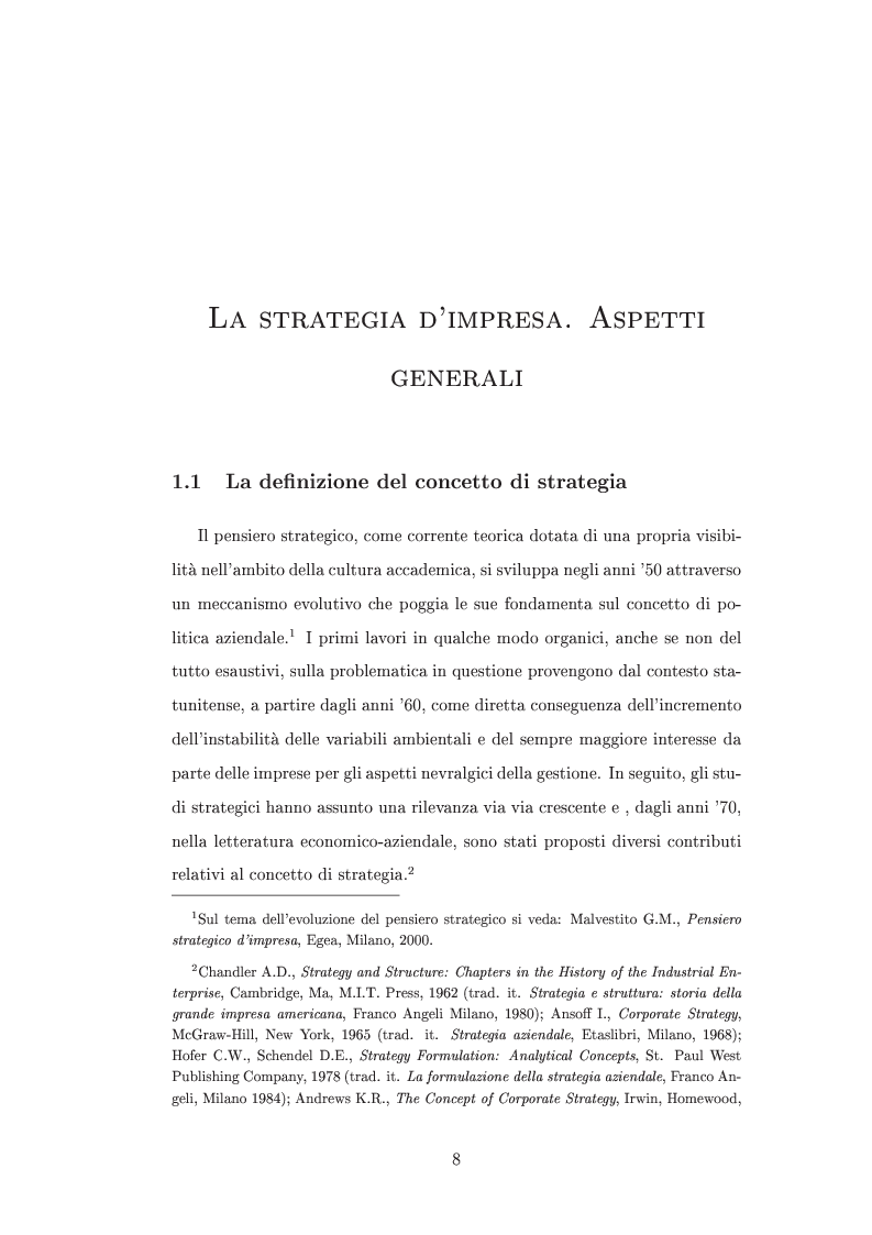 Anteprima della tesi: I metodi di valutazione delle strategie: un'analisi comparata, Pagina 4