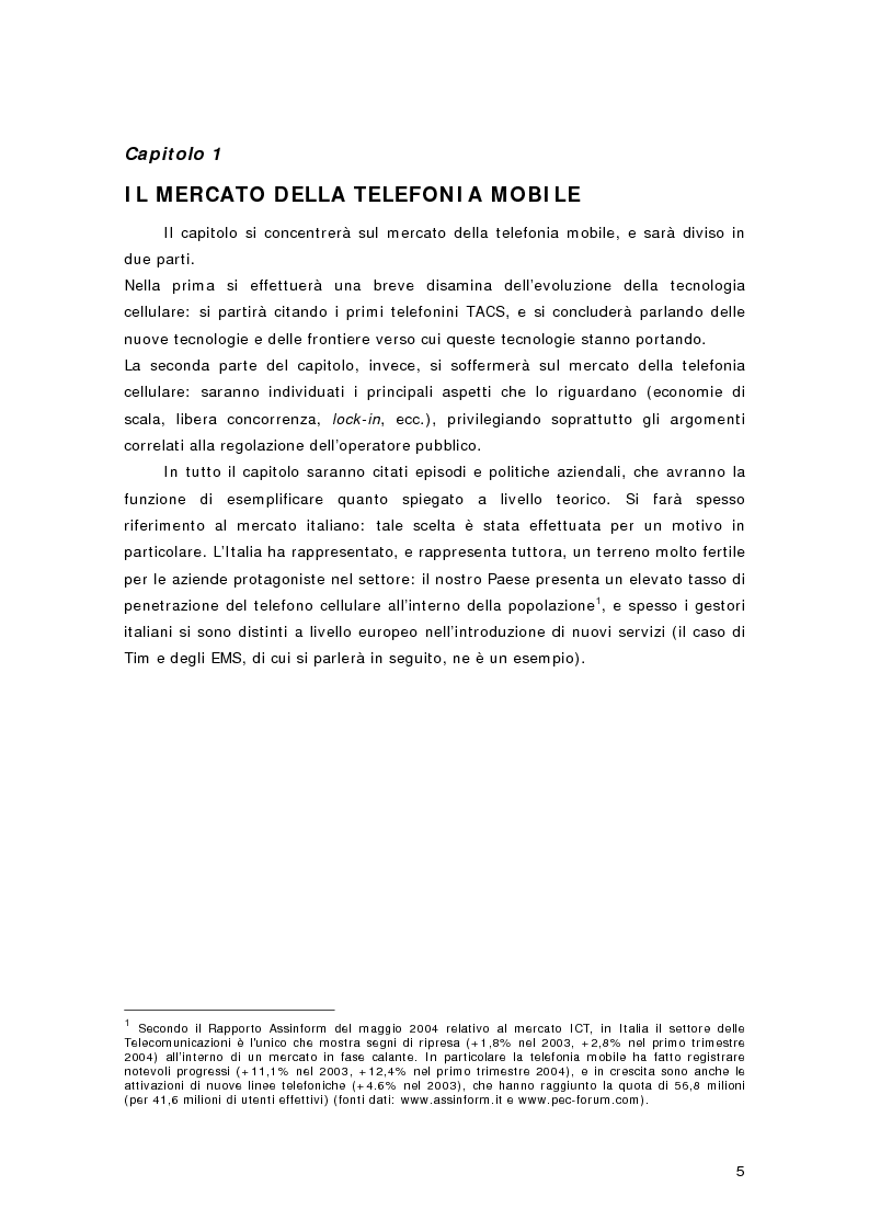 Anteprima della tesi: La telefonia mobile di terza generazione: le aste per le licenze UMTS in Europa e in Italia, Pagina 2