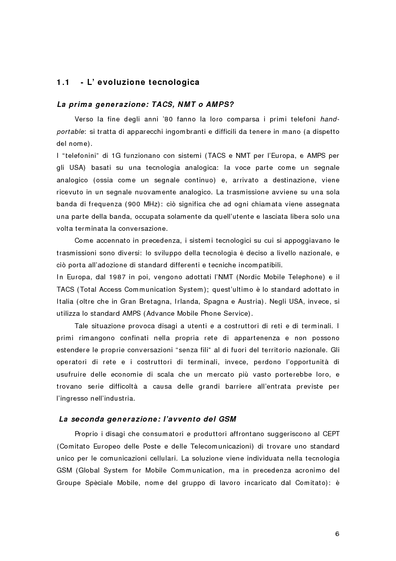 Anteprima della tesi: La telefonia mobile di terza generazione: le aste per le licenze UMTS in Europa e in Italia, Pagina 3
