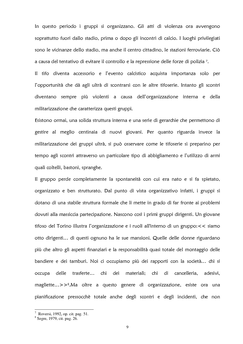 Anteprima della tesi: La violenza negli stadi: aspetti psicosociali e preventivi, Pagina 15