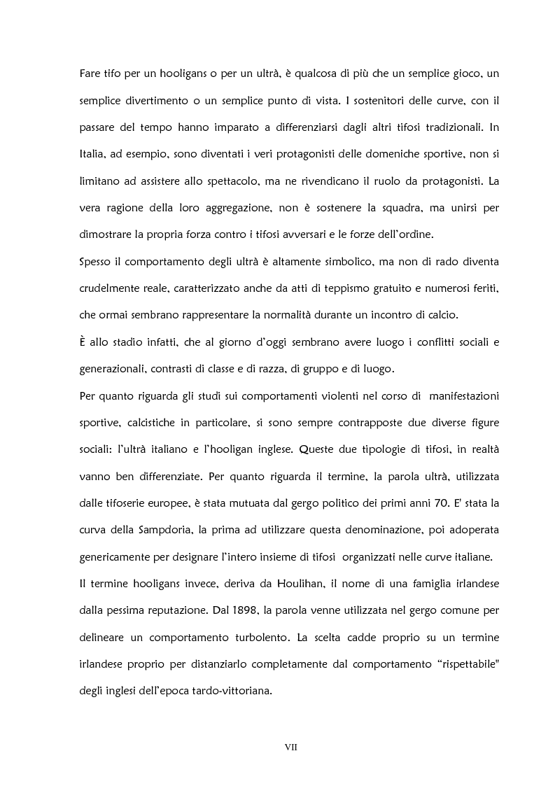 Anteprima della tesi: La violenza negli stadi: aspetti psicosociali e preventivi, Pagina 2