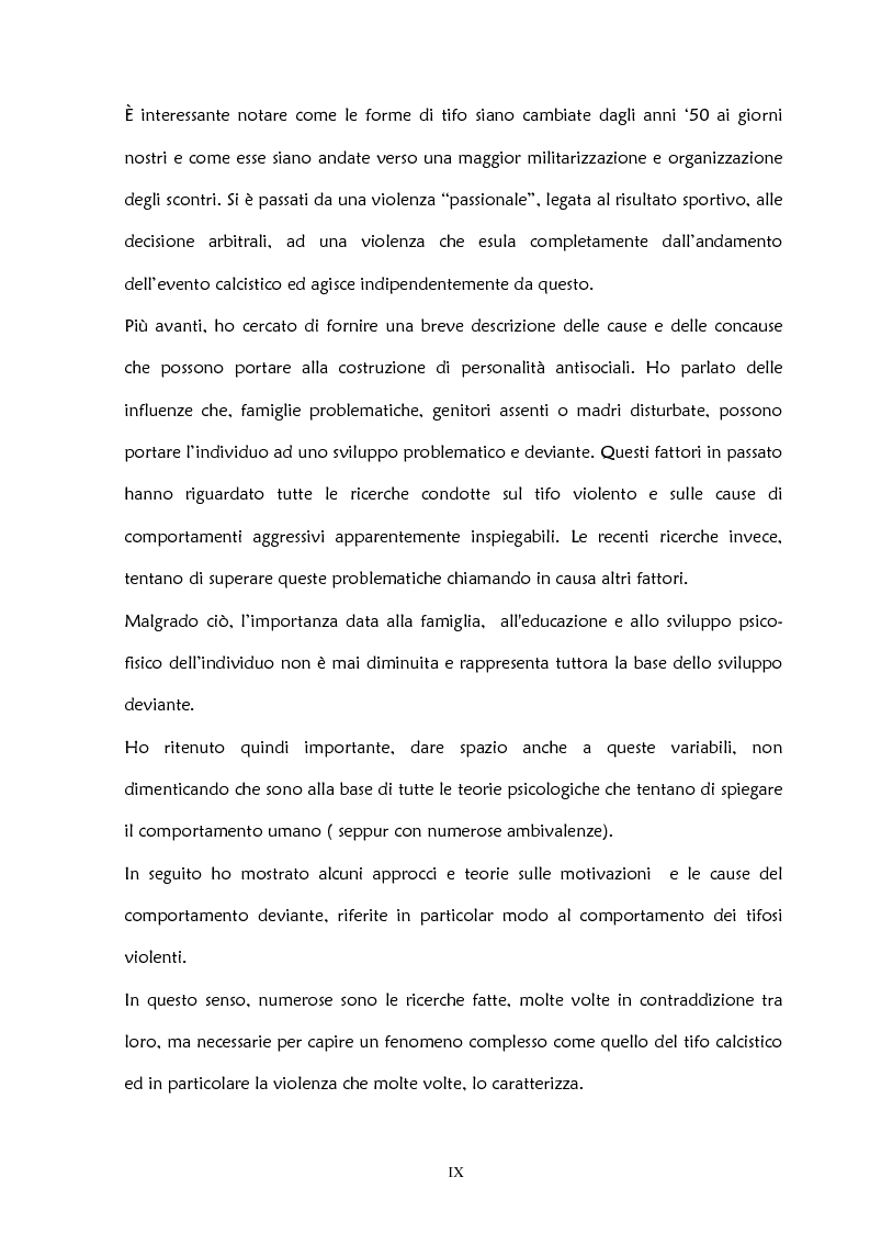 Anteprima della tesi: La violenza negli stadi: aspetti psicosociali e preventivi, Pagina 4