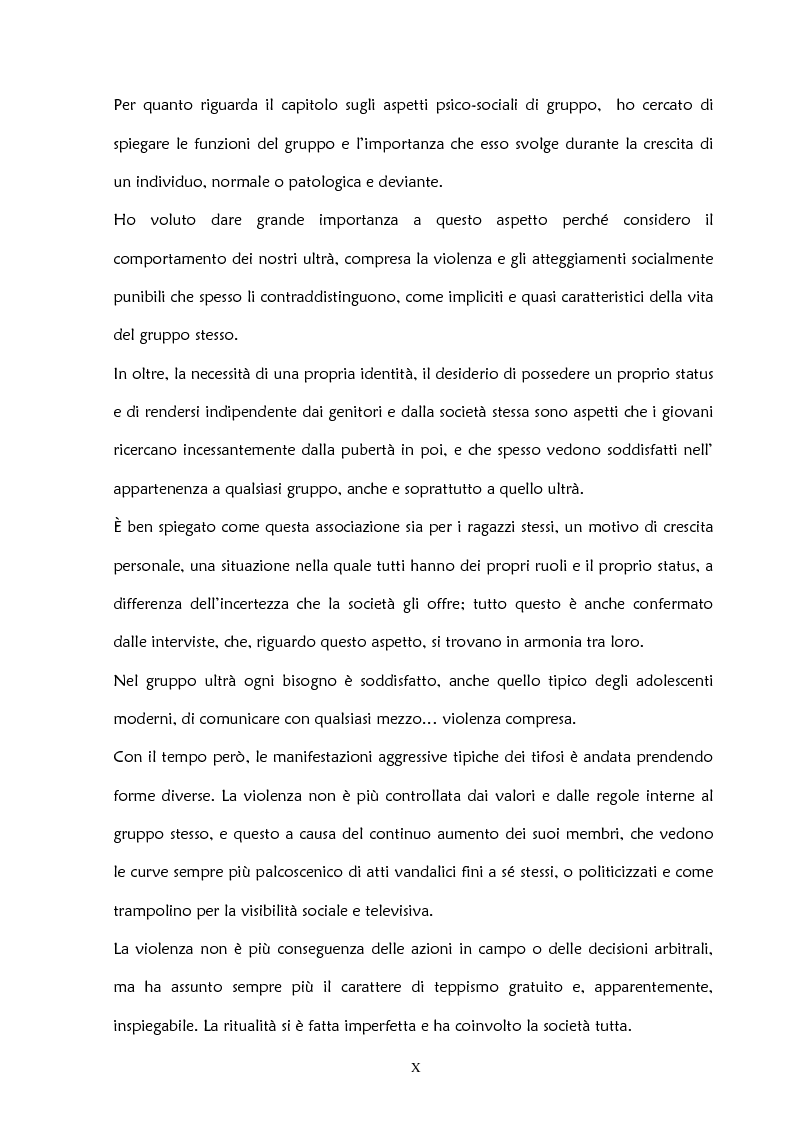 Anteprima della tesi: La violenza negli stadi: aspetti psicosociali e preventivi, Pagina 5