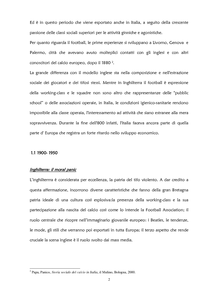 Anteprima della tesi: La violenza negli stadi: aspetti psicosociali e preventivi, Pagina 8