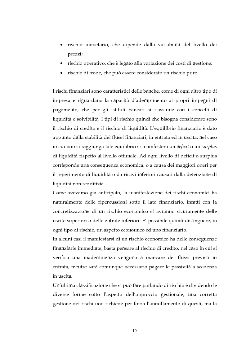 Anteprima della tesi: Tecniche per la misurazione del Rischio negli istituti Finanziari: il caso della BNL, Pagina 12