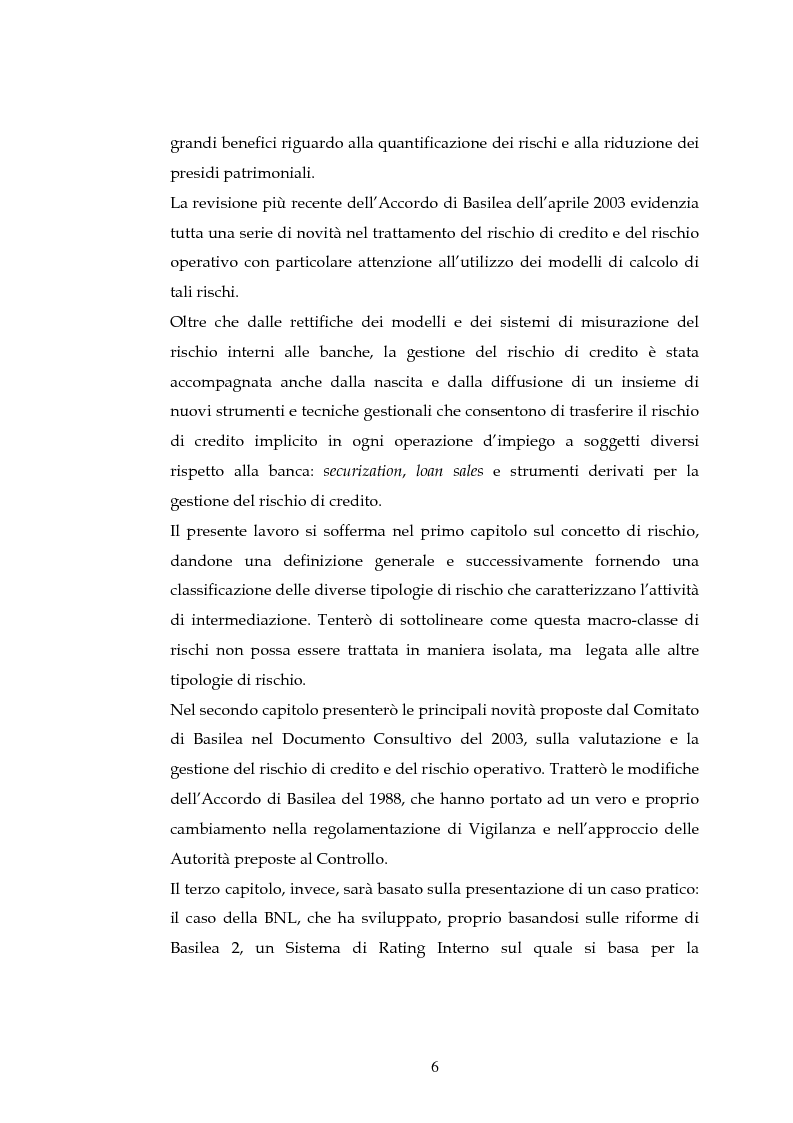 Anteprima della tesi: Tecniche per la misurazione del Rischio negli istituti Finanziari: il caso della BNL, Pagina 3