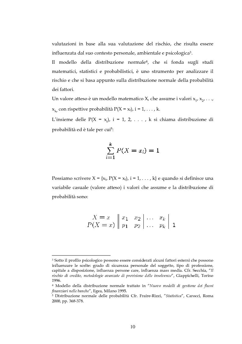 Anteprima della tesi: Tecniche per la misurazione del Rischio negli istituti Finanziari: il caso della BNL, Pagina 7