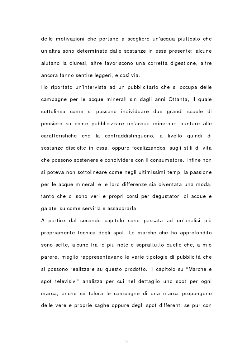 Anteprima della tesi: Analisi semiotica degli spot delle acque minerali, Pagina 2