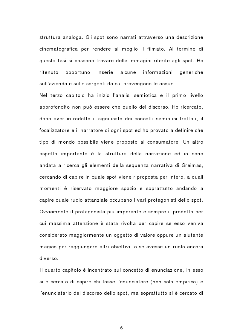 Anteprima della tesi: Analisi semiotica degli spot delle acque minerali, Pagina 3