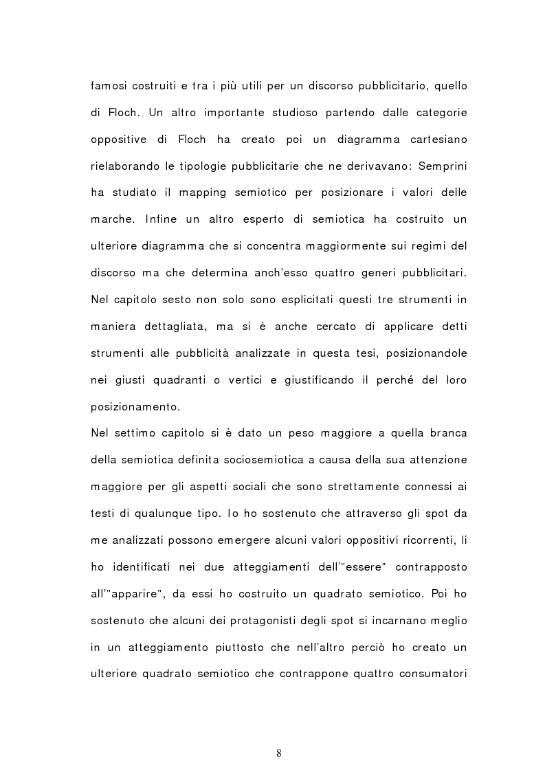Anteprima della tesi: Analisi semiotica degli spot delle acque minerali, Pagina 5