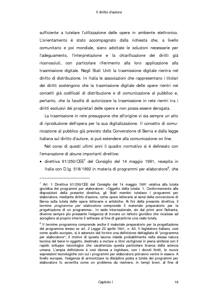 Anteprima della tesi: Il diritto d'autore in Internet, Pagina 10