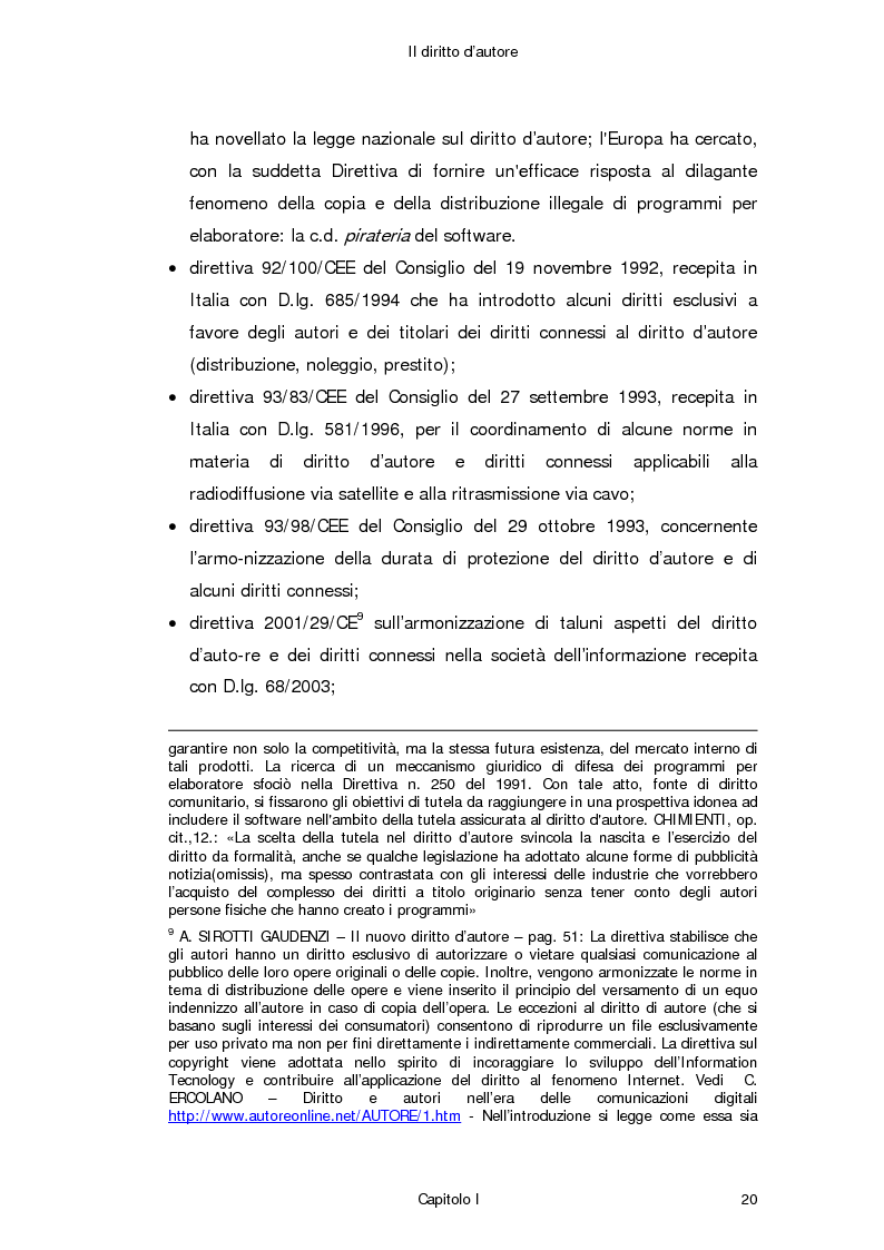 Anteprima della tesi: Il diritto d'autore in Internet, Pagina 11