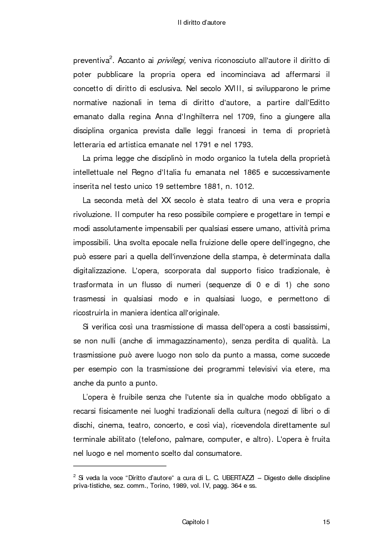 Anteprima della tesi: Il diritto d'autore in Internet, Pagina 6