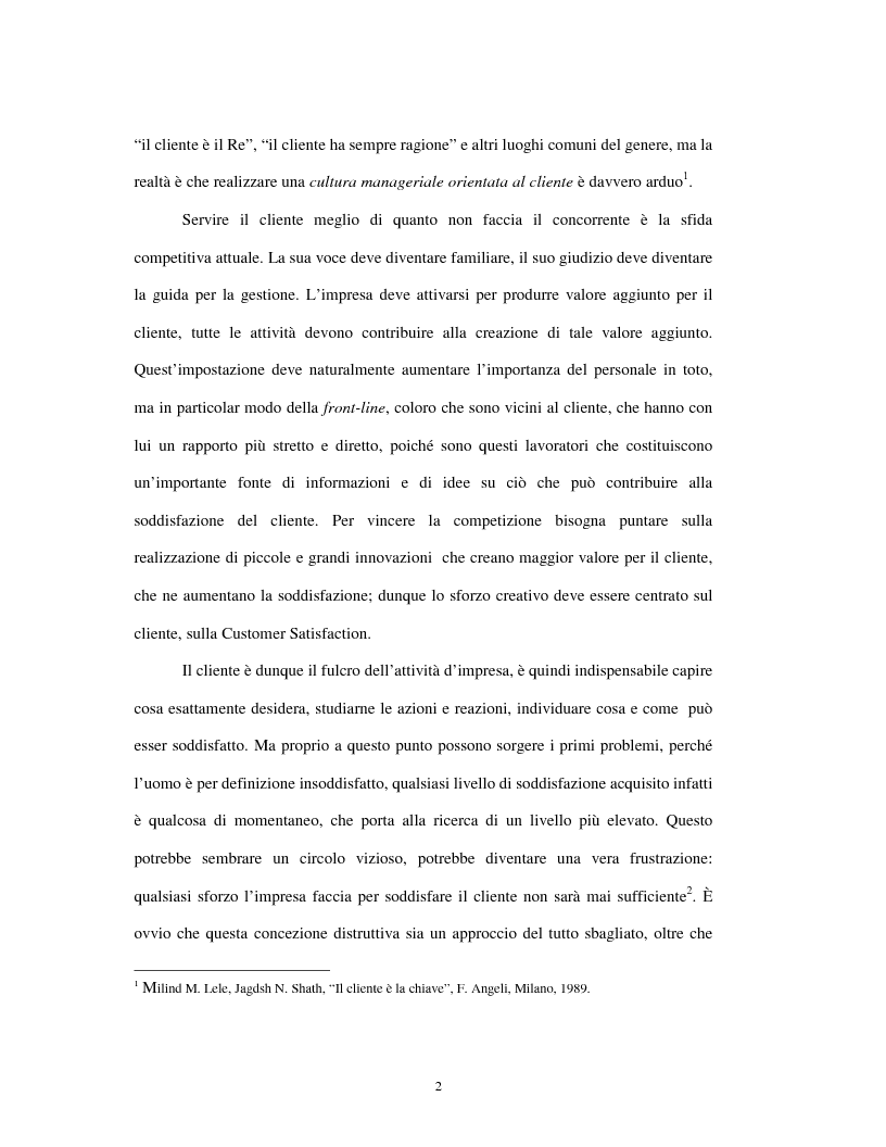 Anteprima della tesi: Approccio tradizionale e nuove tendenze nella Customer Satisfaction, Pagina 2