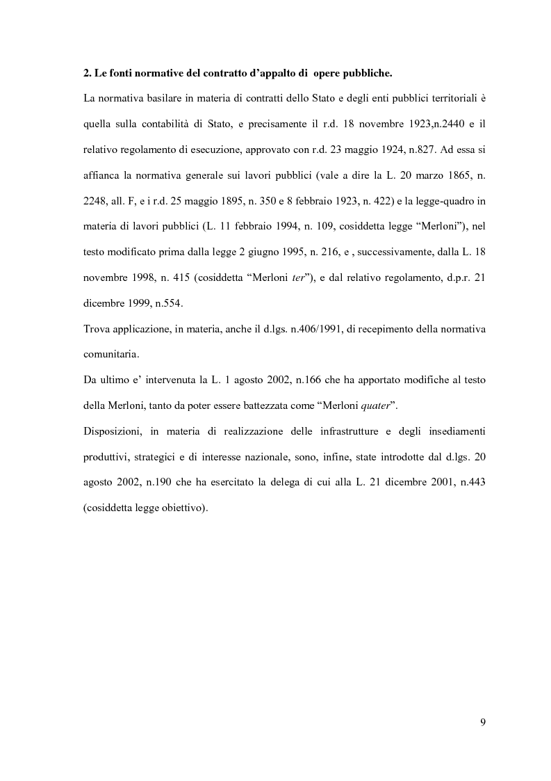 Anteprima della tesi: I contratti d'appalto di opere pubbliche: profili problematici attinenti alle ipotesi di invalidità e nuove prospettive nel risarcimento del danno alle imprese., Pagina 10