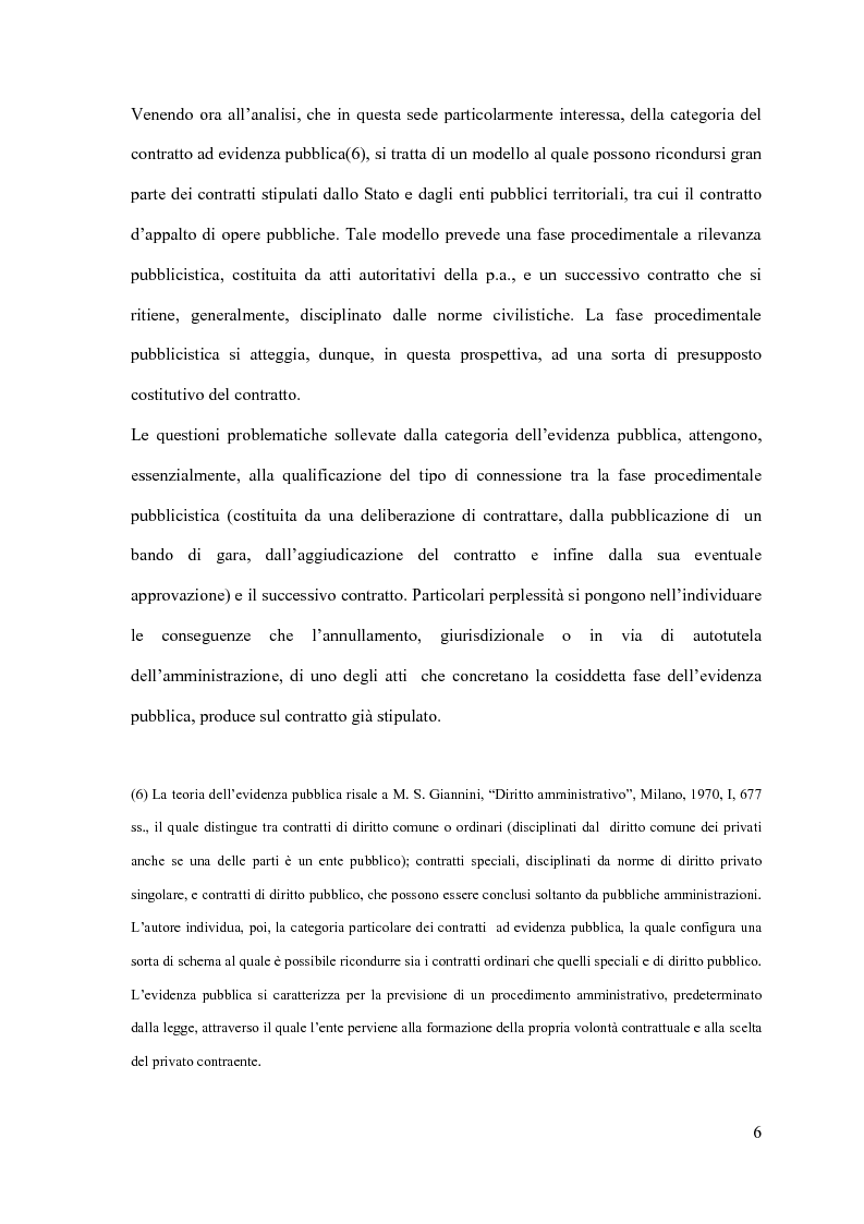 Anteprima della tesi: I contratti d'appalto di opere pubbliche: profili problematici attinenti alle ipotesi di invalidità e nuove prospettive nel risarcimento del danno alle imprese., Pagina 7
