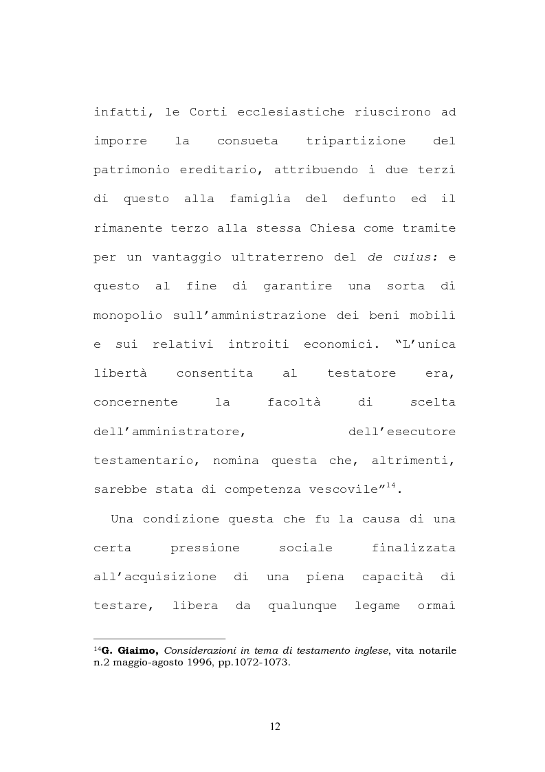 Anteprima della tesi: Il testamento inglese: il personal representative, Pagina 12