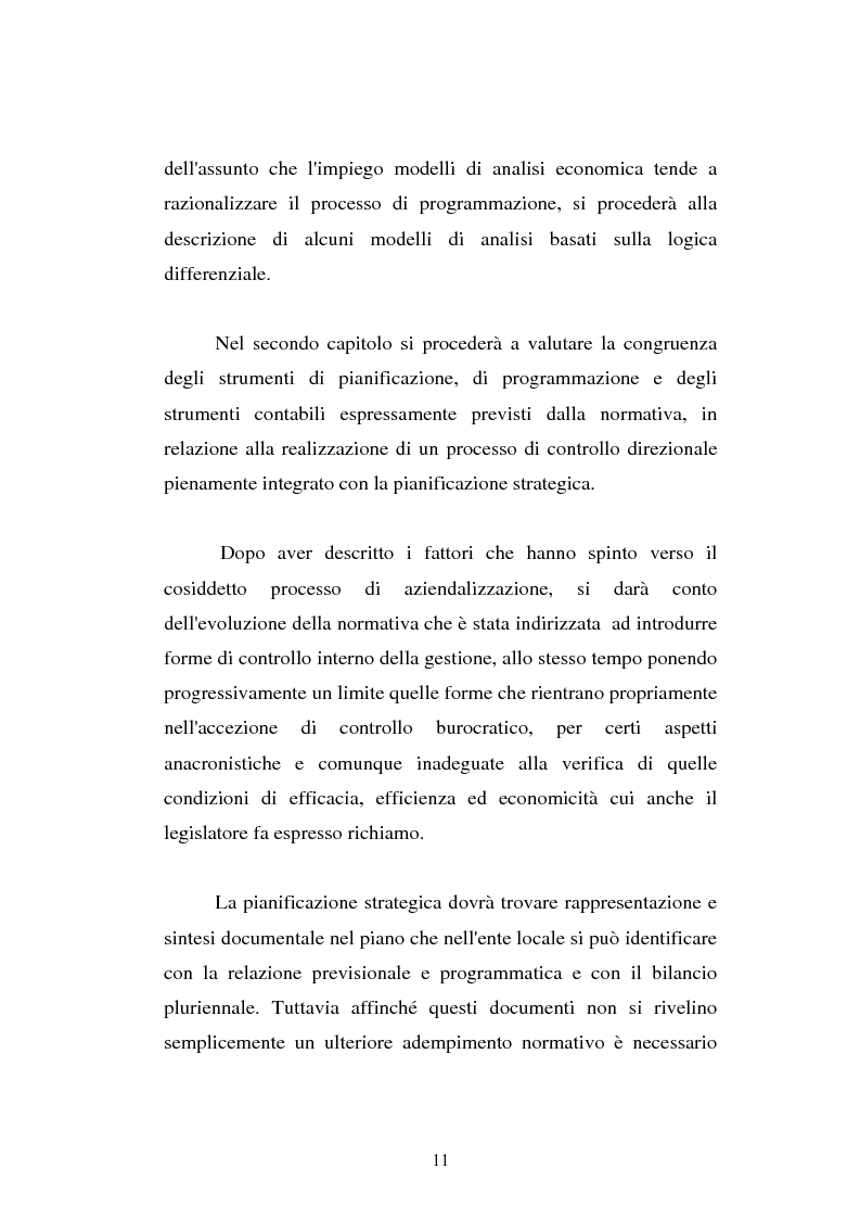 Anteprima della tesi: Il cost accounting come strumento di controllo direzionale negli enti locali. Il caso del Comune di Porto Torres, Pagina 4