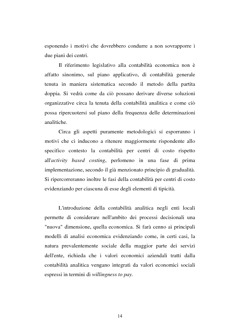 Anteprima della tesi: Il cost accounting come strumento di controllo direzionale negli enti locali. Il caso del Comune di Porto Torres, Pagina 7