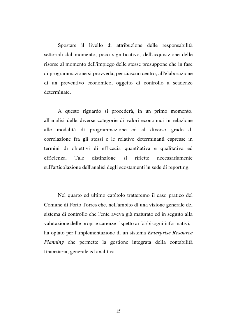 Anteprima della tesi: Il cost accounting come strumento di controllo direzionale negli enti locali. Il caso del Comune di Porto Torres, Pagina 8