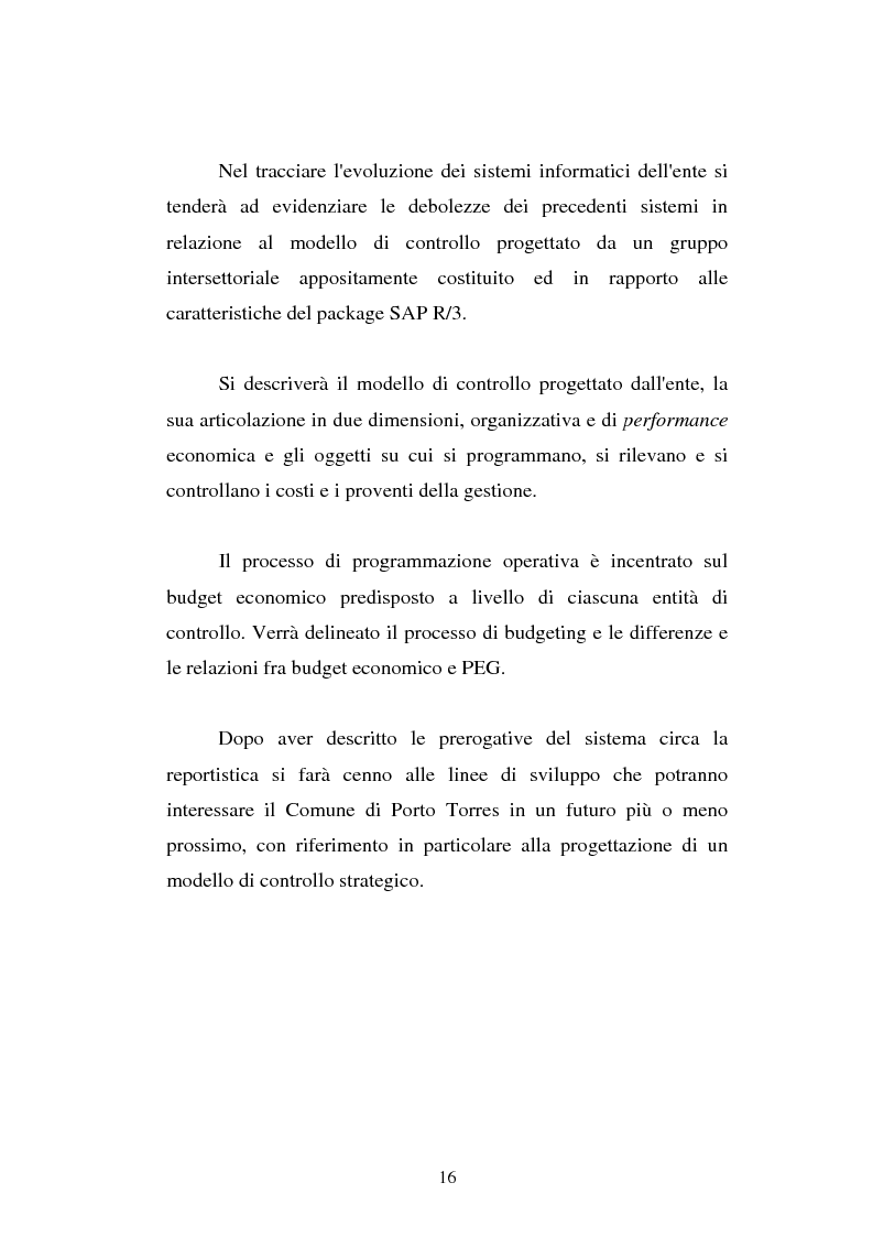 Anteprima della tesi: Il cost accounting come strumento di controllo direzionale negli enti locali. Il caso del Comune di Porto Torres, Pagina 9