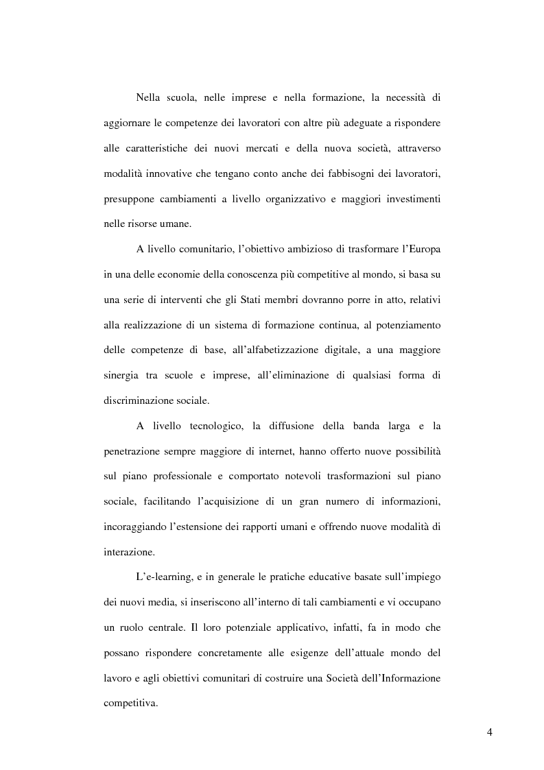 Anteprima della tesi: E-learning: apprendere con la rete. L'impiego dei nuovi media in ambito educativo-formativo, Pagina 2