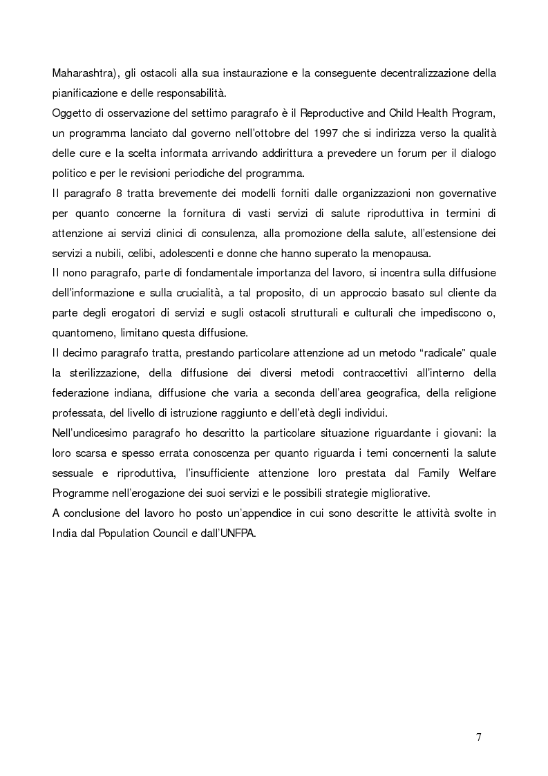 Anteprima della tesi: La questione demografica indiana: salute sessuale e riproduttiva e strategie di diffusione dell'informazione, Pagina 3